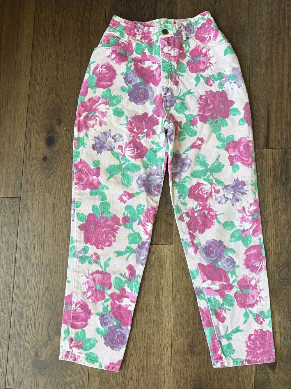 Vintage Bongo Jeans by Gene Montesano USA Women’s 5 High Rise Floral 80s 90s